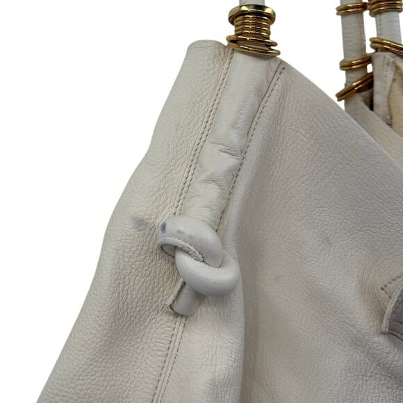 giuseppe zanotti ivory leather slouch bag - Picture 3 of 7